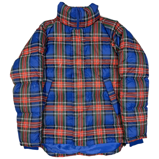 JW Anderson X Uniqlo Plaid Puffer Jacket In Blue ( M )