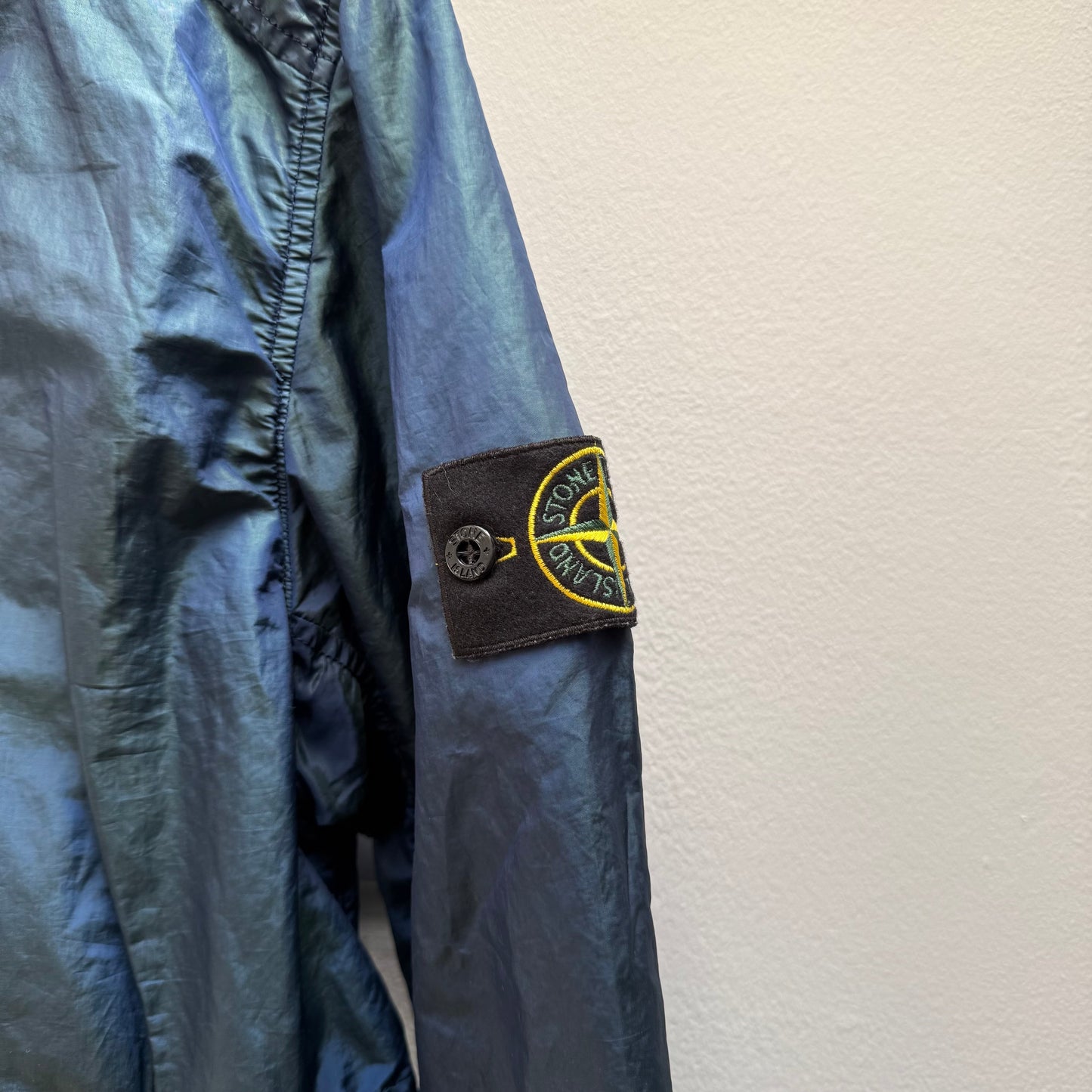 2017 Stone Island Nylon Metal Weft Jacket (L) | Large, Metallic Blue