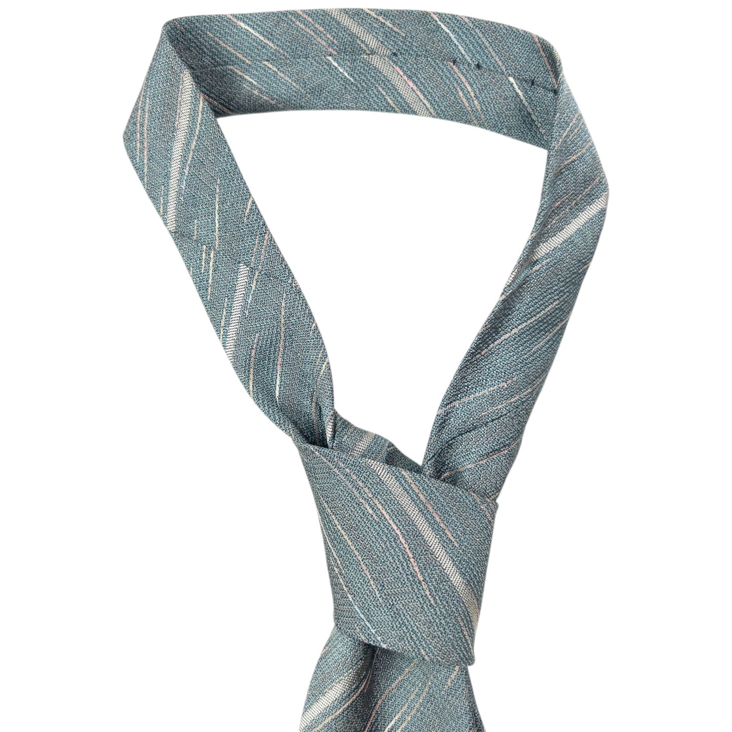 Vintage 90s Issey Miyake Pattern Silk Tie | O/S, Blue