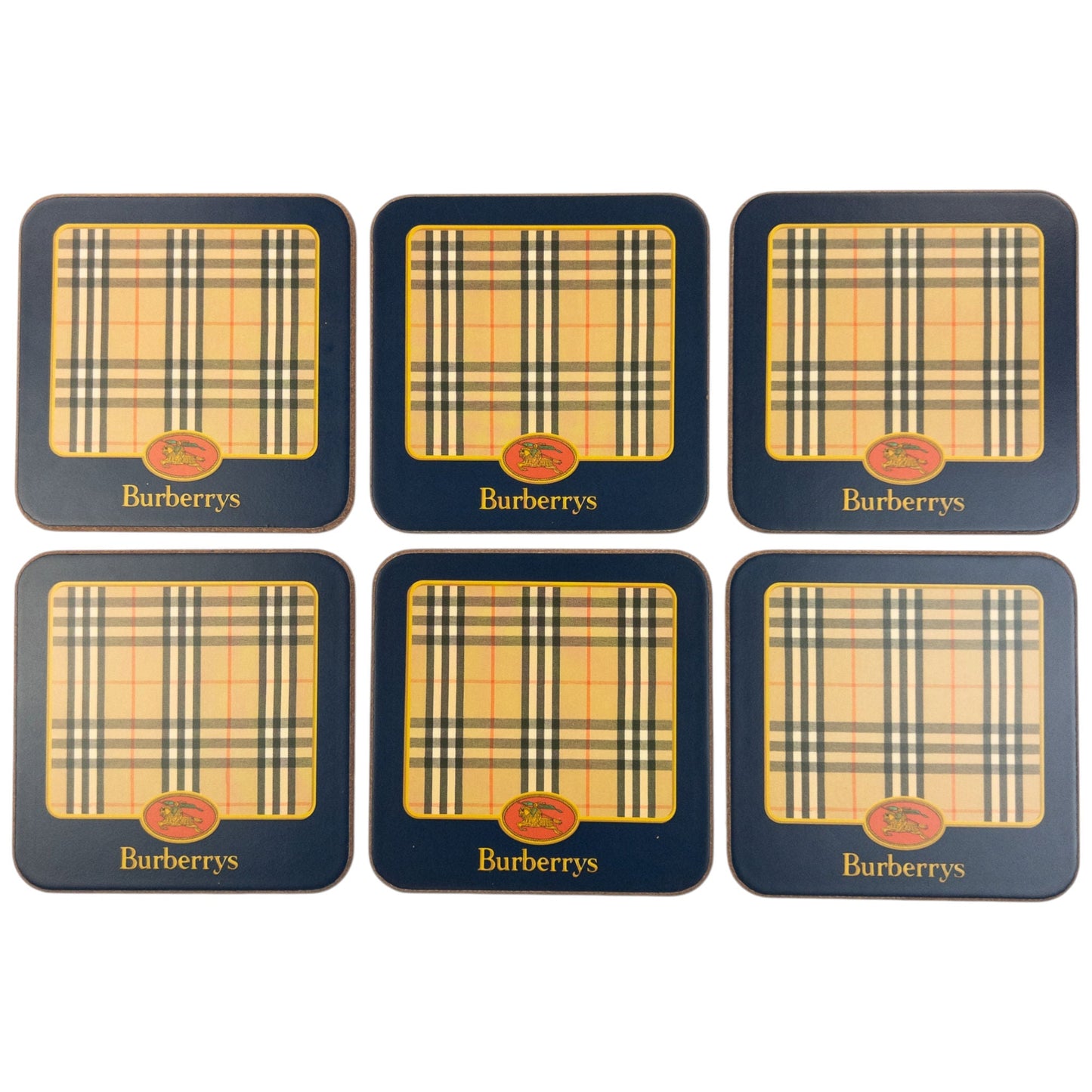 Vintage 90s Burberry Nova Check Coasters | O/S, Beige, Black, Red