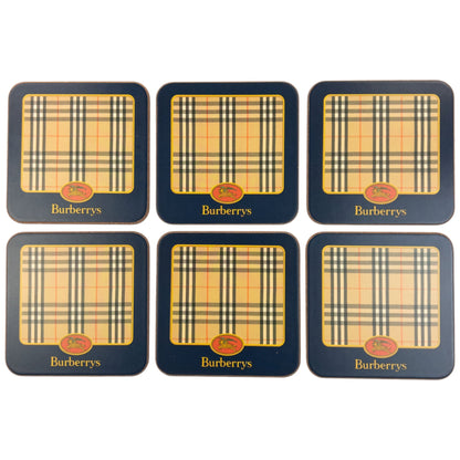 Vintage 90s Burberry Nova Check Coasters | O/S, Beige, Black, Red