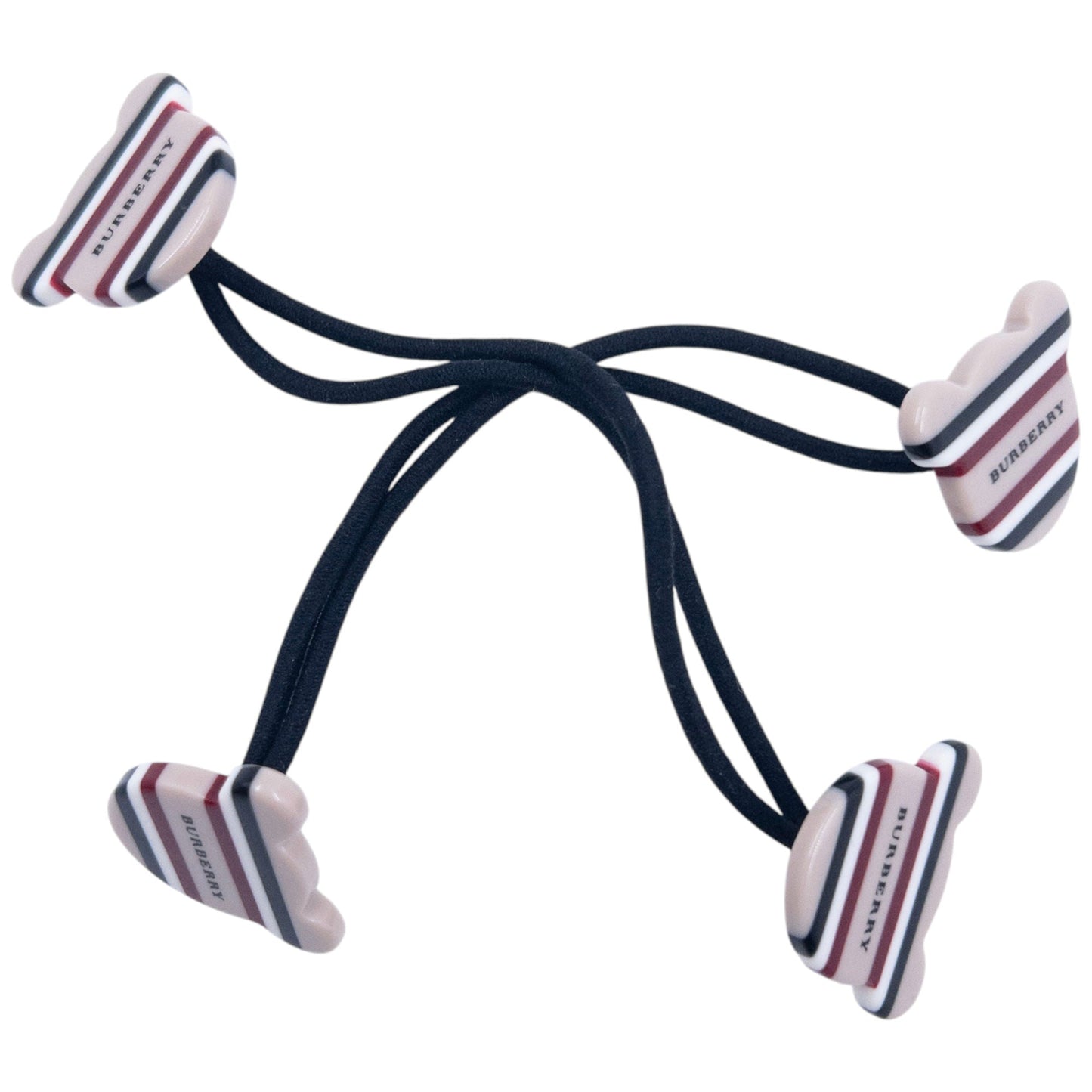 Vintage 2000s Burberry Nova Stripe Bear Hair Ties | O/S, Beige, Black, Red, White