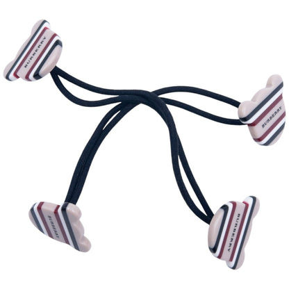 Vintage 2000s Burberry Nova Stripe Bear Hair Ties | O/S, Beige, Black, Red, White