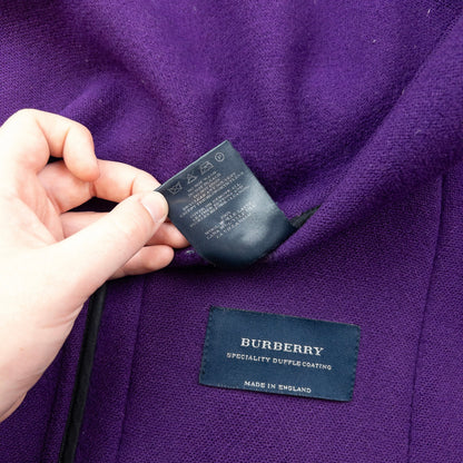 Vintage 2000s Burberry Wool Duffle Jacket Womens Size XL | O/S, Purple