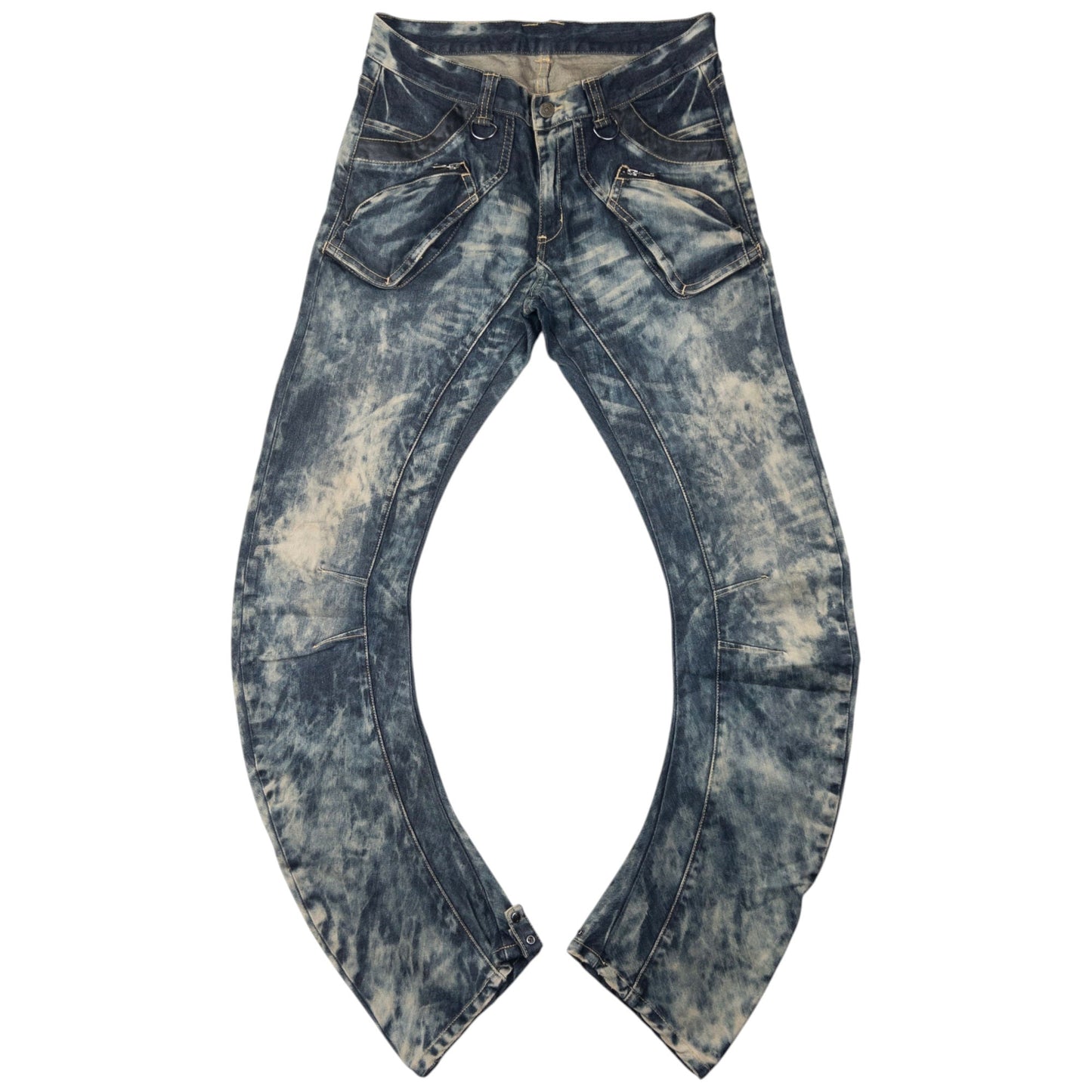 Vintage PPFM Curved Stacked Leg Denim Jeans Size W33