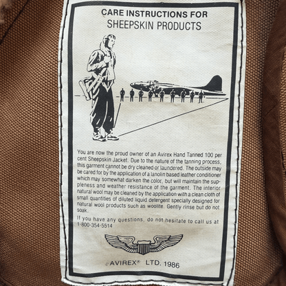 Avirex B-3 Sheepskin Aviator Flight Jacket - M | Medium, Brown