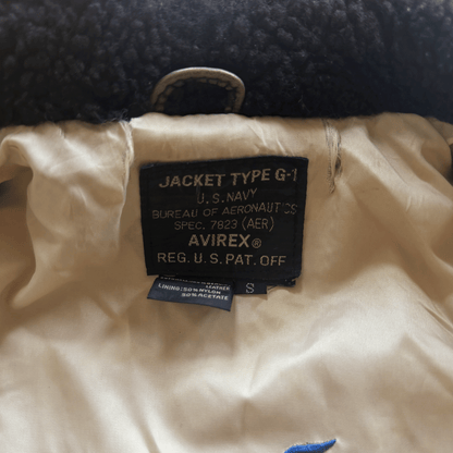 Avirex 1991 'Blue Angels' G-1 Leather Flight Jacket - S / M | S / M, Multicoloured