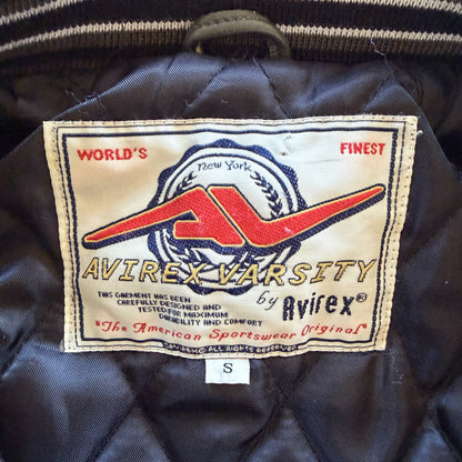Avirex 'North West Wild Bears' Leather Varsity Jacket - S