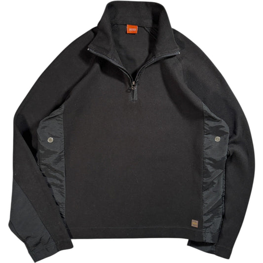 Hugo Boss 00’s Panelled Quarter Zip Pullover L | Large, Black