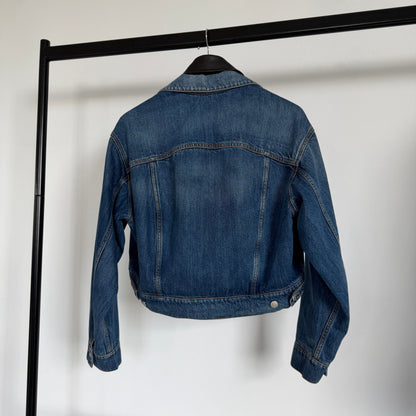 ss2022 alexander mcqueen double layered denim/leather jacket | O/S, Brown