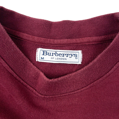 Vintage 90s Burberry Embroidered Sweatshirt Size S | Small, Burgundy