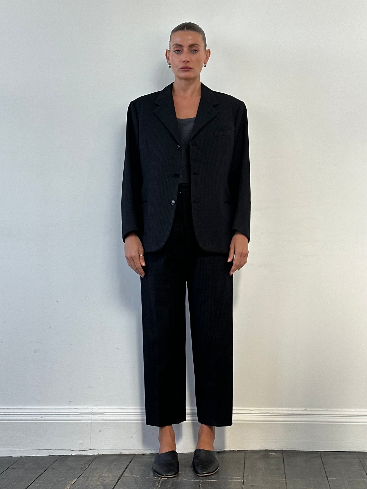 Vintage Wool Single Breasted Suit - 40R/W28