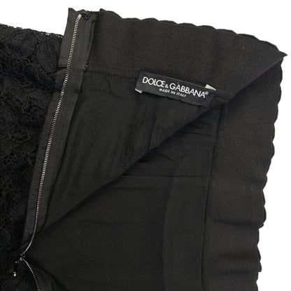 Vintage 2000s Dolce & Gabbana Lace Skirt Womens Size W24 | W24, Black