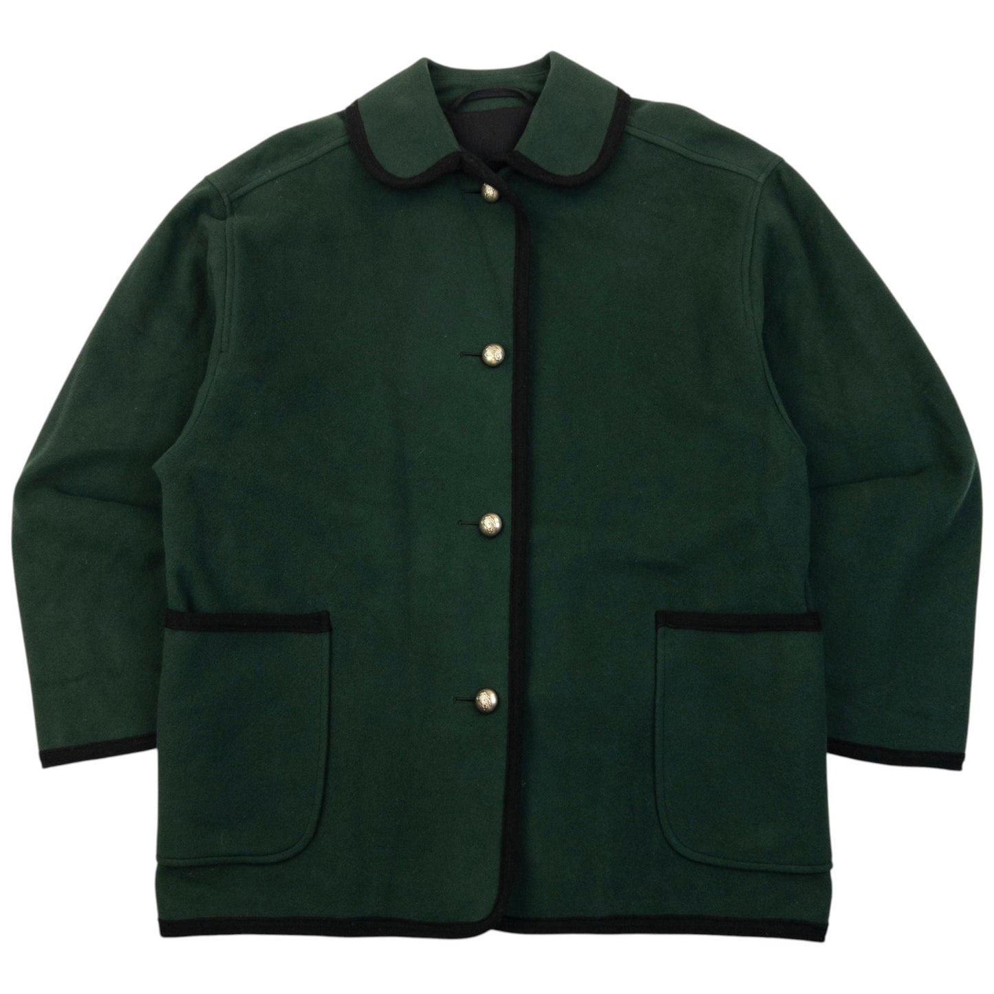 Vintage 90s Burberry Button Up Wool Jacket Size M | Medium, Green