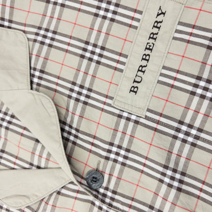 Vintage 2000s Burberry Nova Check Long Sleeve Button Up Pyjama Shirt Size M | Medium, Beige