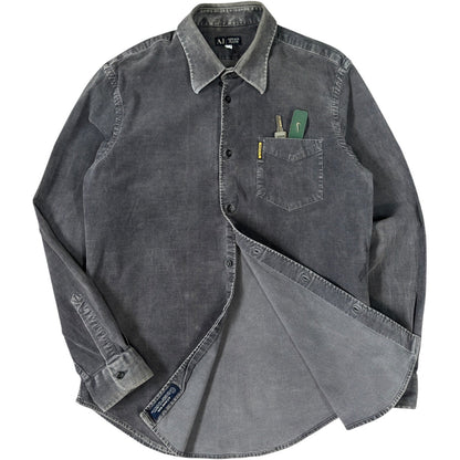 Armani Jeans 00’s Mini Corduroy Shirt M | Medium, Charcoal