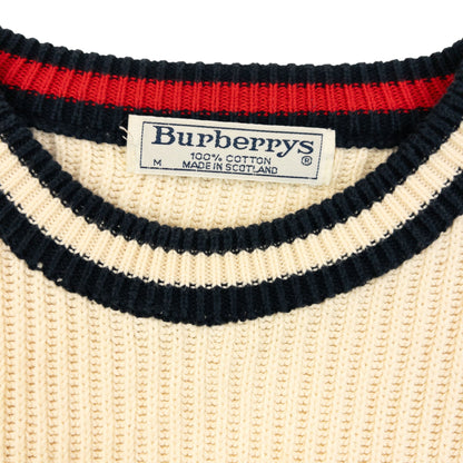 Vintage 90s Burberry Ribbed Knit Jumper Size S | Small, Multicoloured