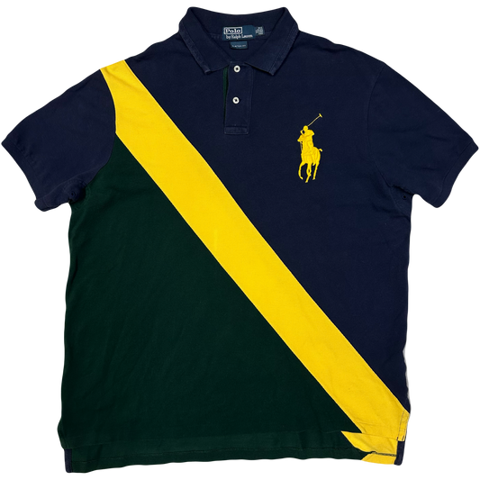 Ralph Lauren Polo In Navy, Green & Yellow ( XL )