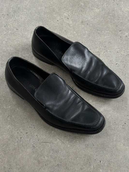 Giorgio Armani 1990s Leather Apron Toe Loafers - UK 7