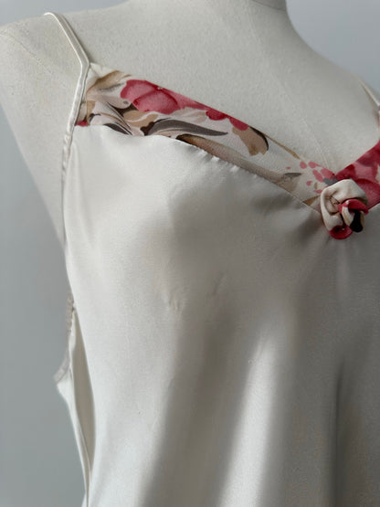 USA Vintage 1990s Floral Satin Mini Slip Dress - S