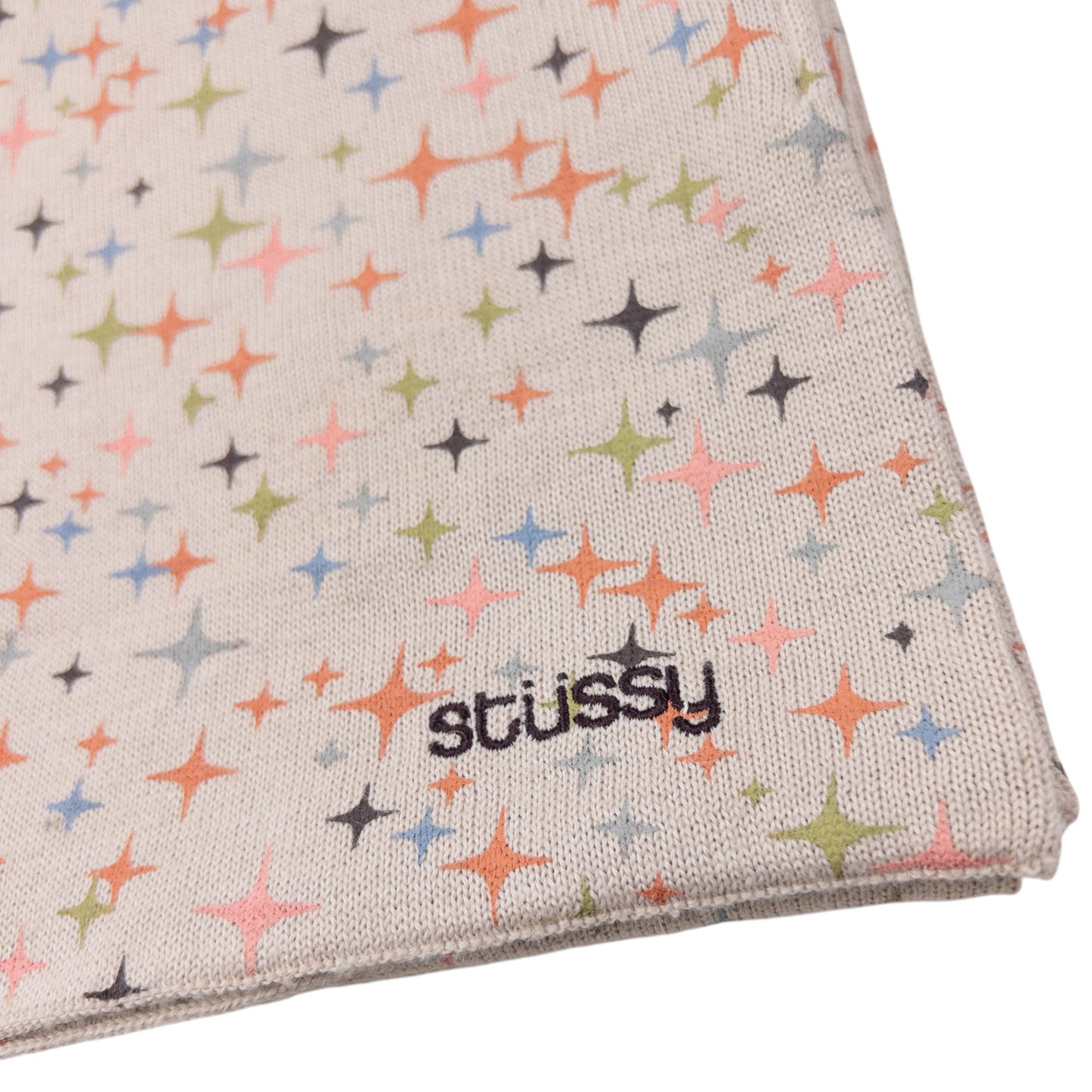 Vintage Stussy Sparkle Star Pattern Scarf