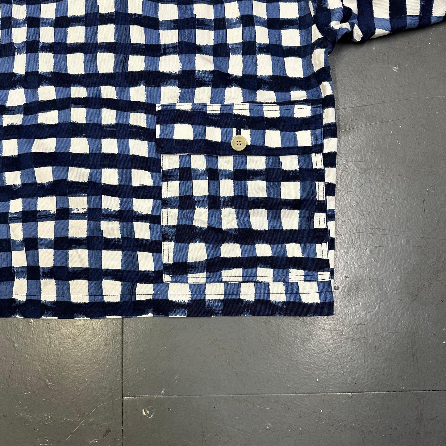 Uniqlo X Marni Collared Check Jacket In Blue & White ( L )