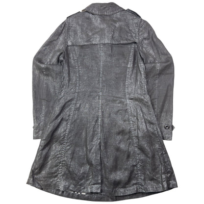 Vintage 2000s Burberry Metallic Trench Jacket Womens Size M