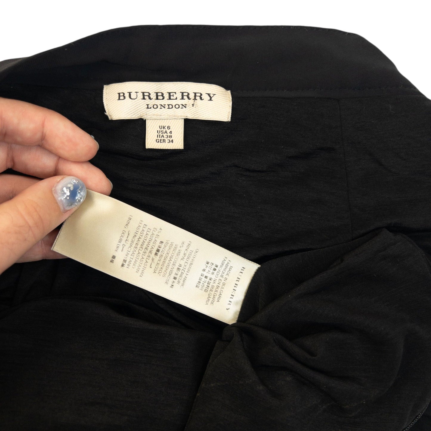 Vintage 2000s Burberry Ruched Pencil Skirt Womens Size W25 | W25, Black