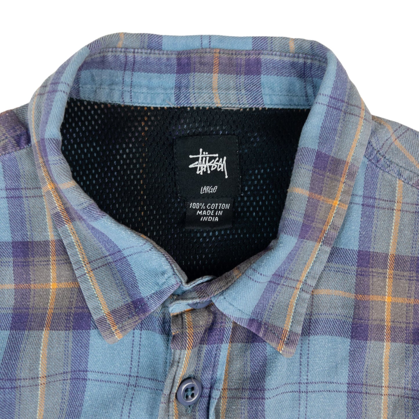 Vintage Stussy Striped Button Up Long Sleeve Shirt Size M
