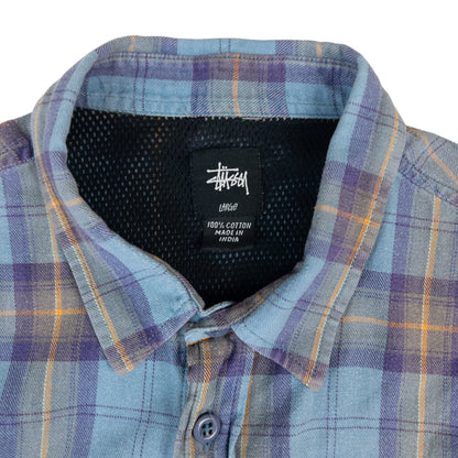Vintage Stussy Striped Button Up Long Sleeve Shirt Size M