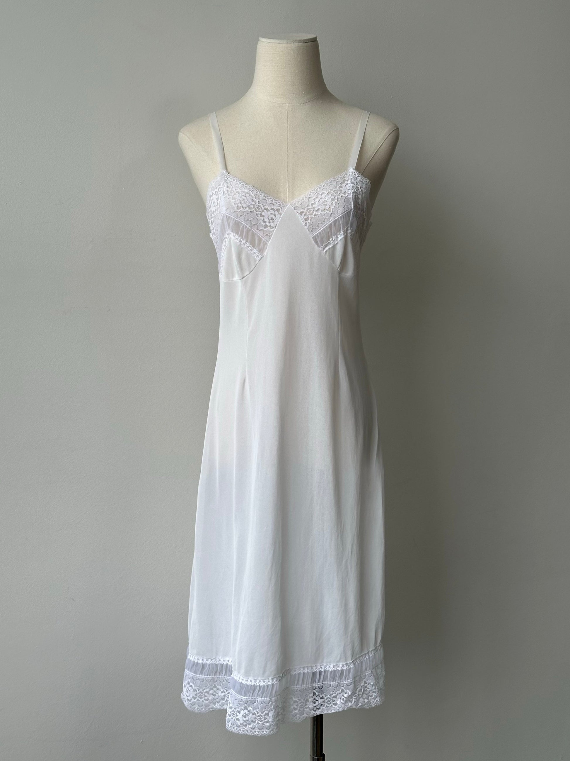 Vintage 1990s Sheer Lace Midi Dress - S
