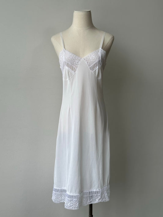 Vintage 1990s Sheer Lace Midi Dress - S