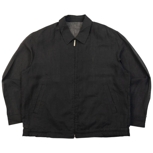 Vintage 90s YSL Yves Saint Laurent Harrington Jacket Size L | Large, Black