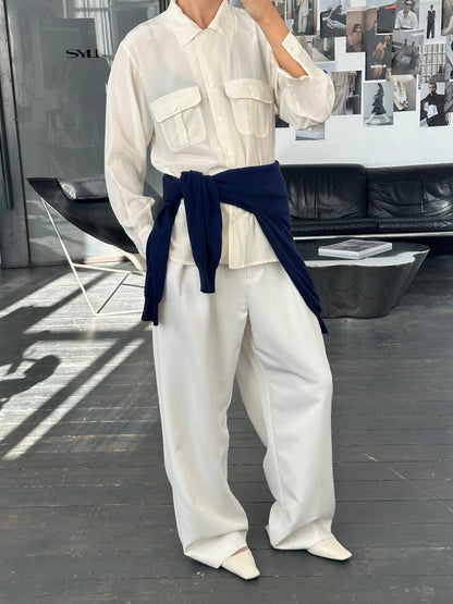 Vintage 1990s Pure Silk Minimal Shirt - M