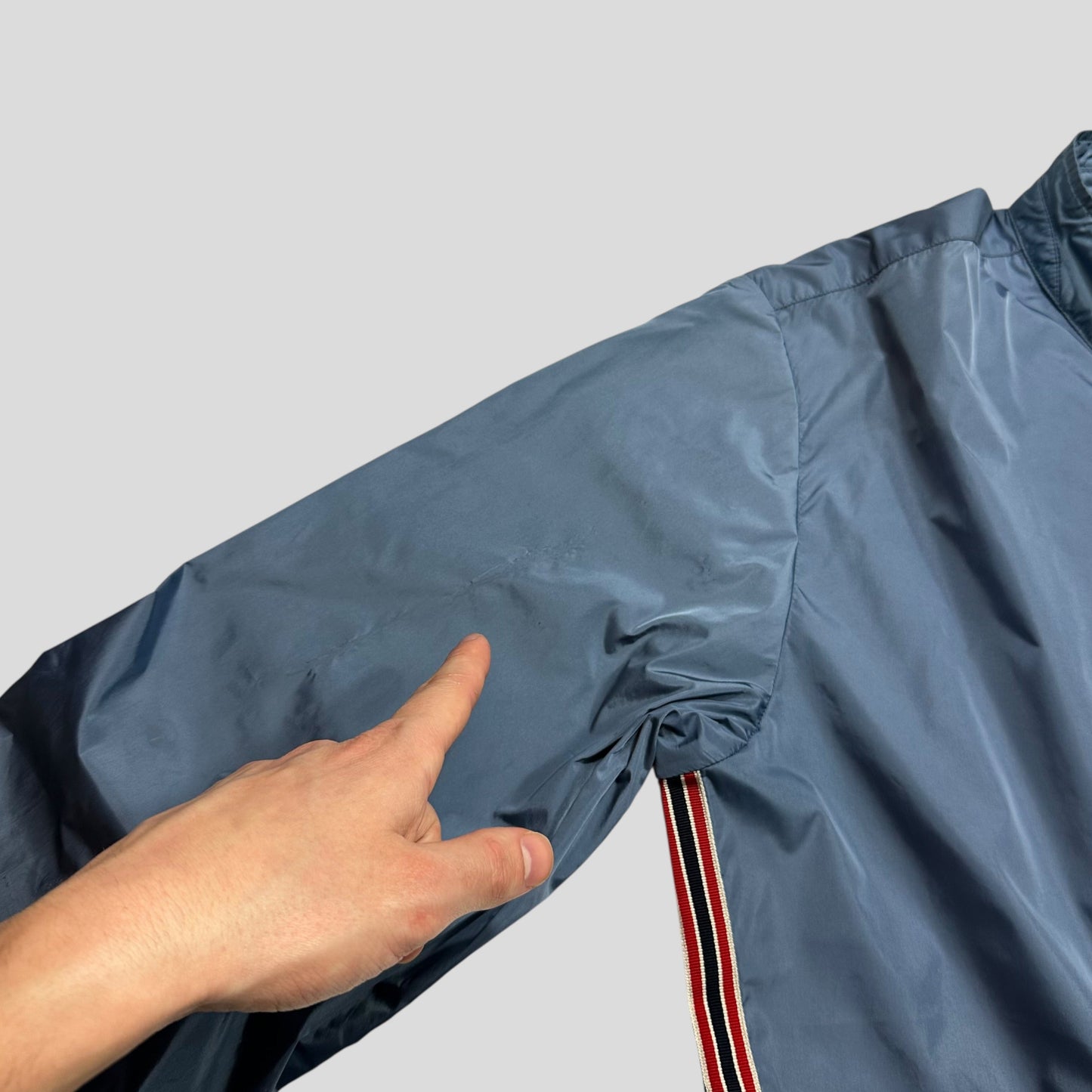 Gucci 2012 Baby Blue Stripe Seam Nylon Shimmer Jacket - IT52 (L)