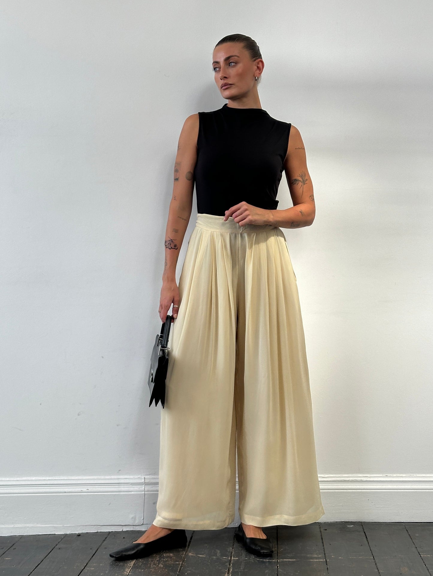 Marella Wide Leg High Waisted Palazzo Trousers - W26