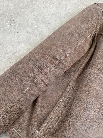 Vintage Textured Leather Jacket - XL