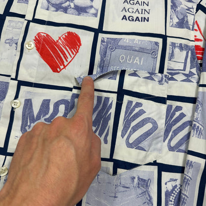 Moschino Jeans 1995 Blue Polaroid Shirt - XL