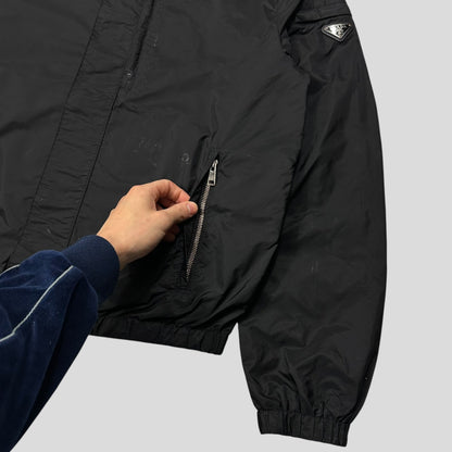 Prada Milano 2017 Triangle Plaque Logo Nylon Windbreaker Jacket - IT50 | Default Title, Black