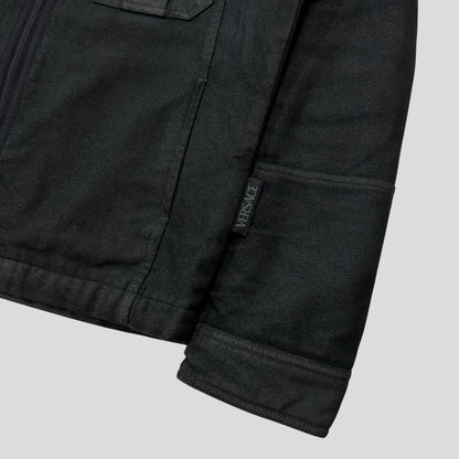 Versace VJC 00’s Moleskin Cotton Asymmetric Stud Pocket Jacket - M | O/S, Grey