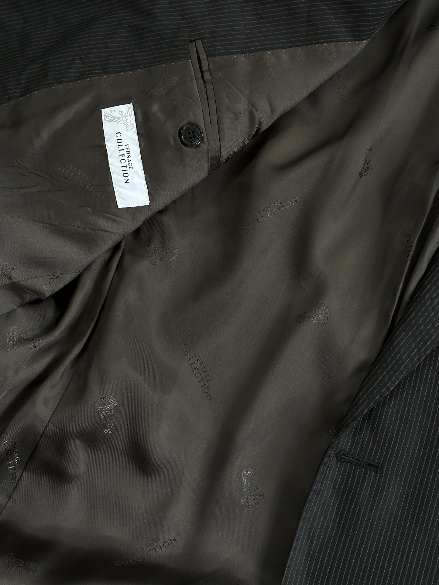 Versace Collection Stripe Wool Single Breasted Blazer - 40R/L