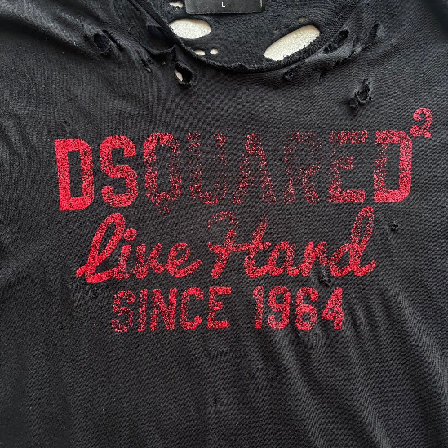 DISTRESSED DSQUARED2 T-SHIRT | O/S, Black