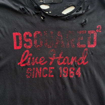 DISTRESSED DSQUARED2 T-SHIRT | O/S, Black