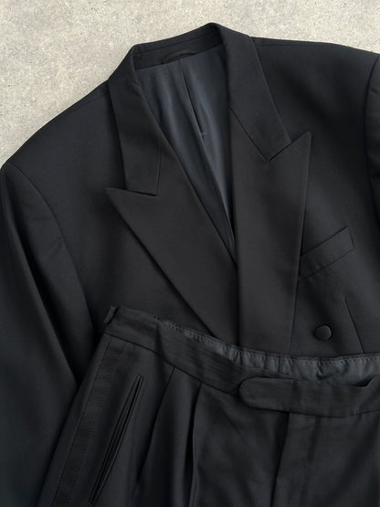 Vintage 1990s Tuxedo Pure Wool Double Breasted Suit - 46R/W34-36