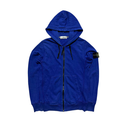 Stone Island Zip Up Cotton Hoodie with Drawstrings