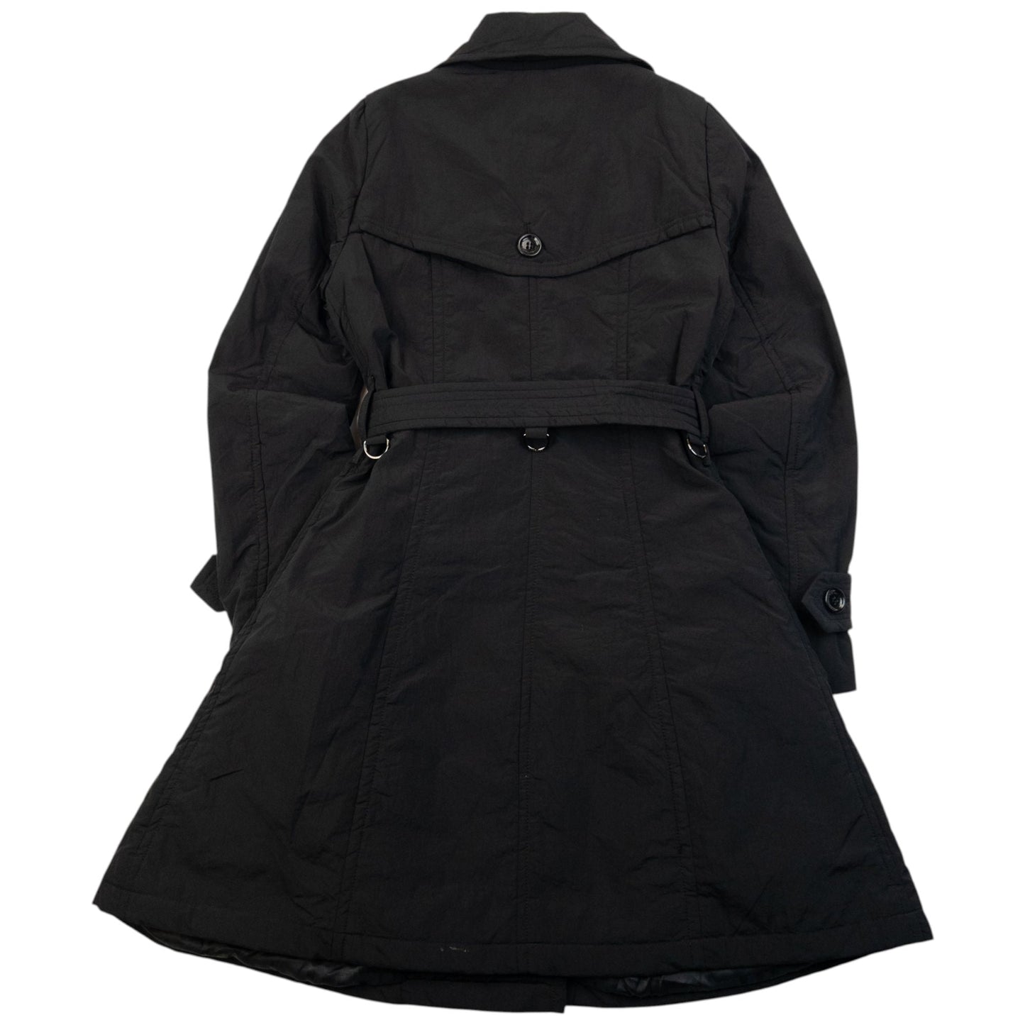 Vintage 2000s Burberry Black Label Belt Waist Trench Jacket Womens Size M | Medium, Black