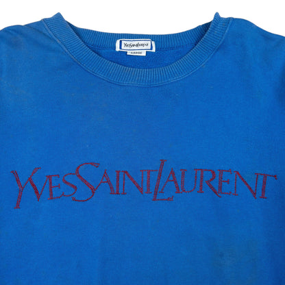 Vintage YSL Yves Saint Laurent Embroidered Sweatshirt Size M