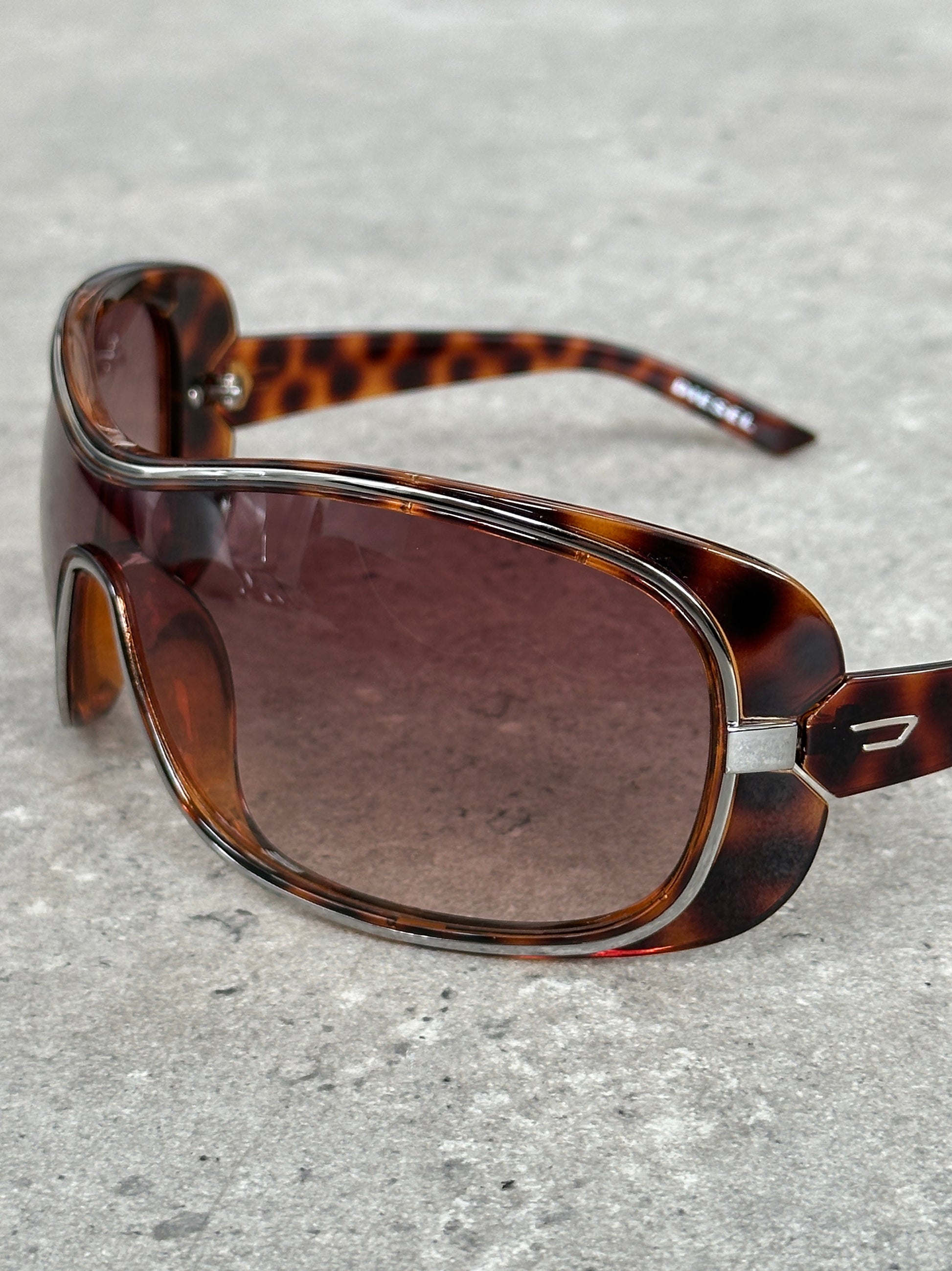 Diesel 2000s Oversized Shield Logo Sunglasses