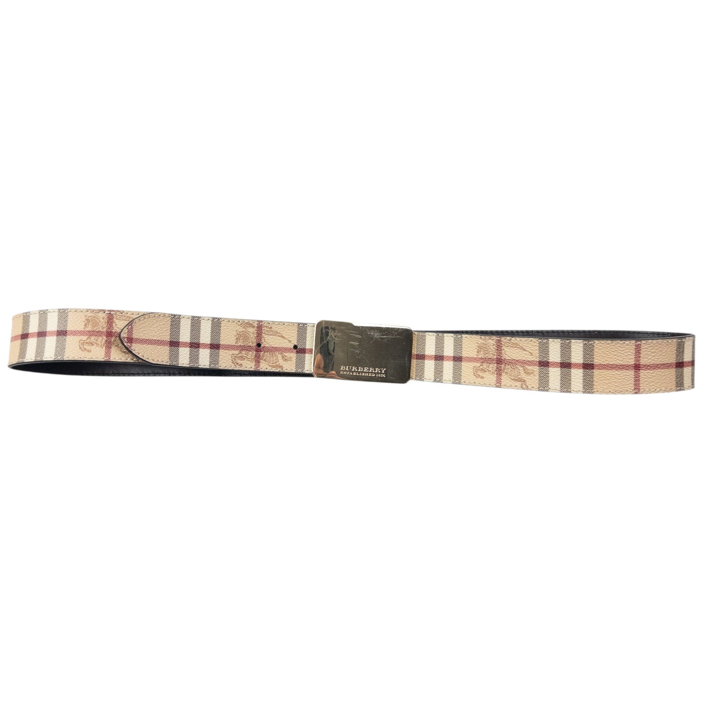 Vintage 2000s Burberry Nova Check Leather Belt Size XL | O/S, Beige