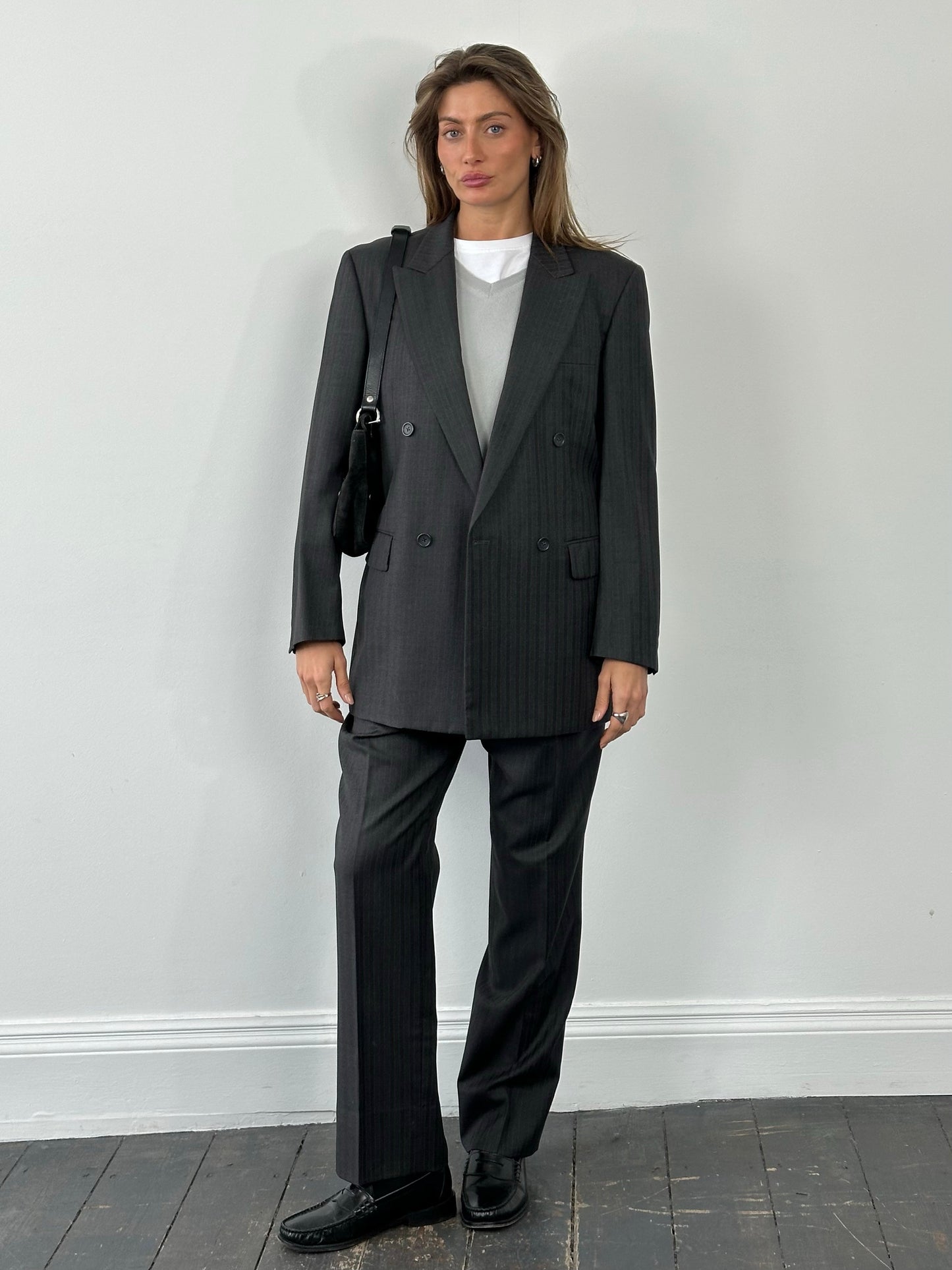 Loro Piana x Durban 1990s Pure Wool Double Breasted Stripe Suit - 38R/W30
